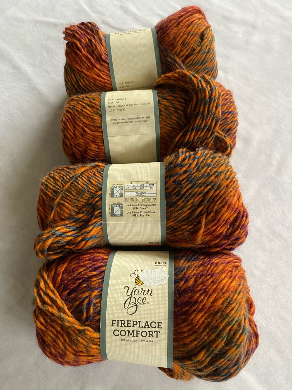 4 Yarn Bee Fireplace Comfort Under the Umber Yarn